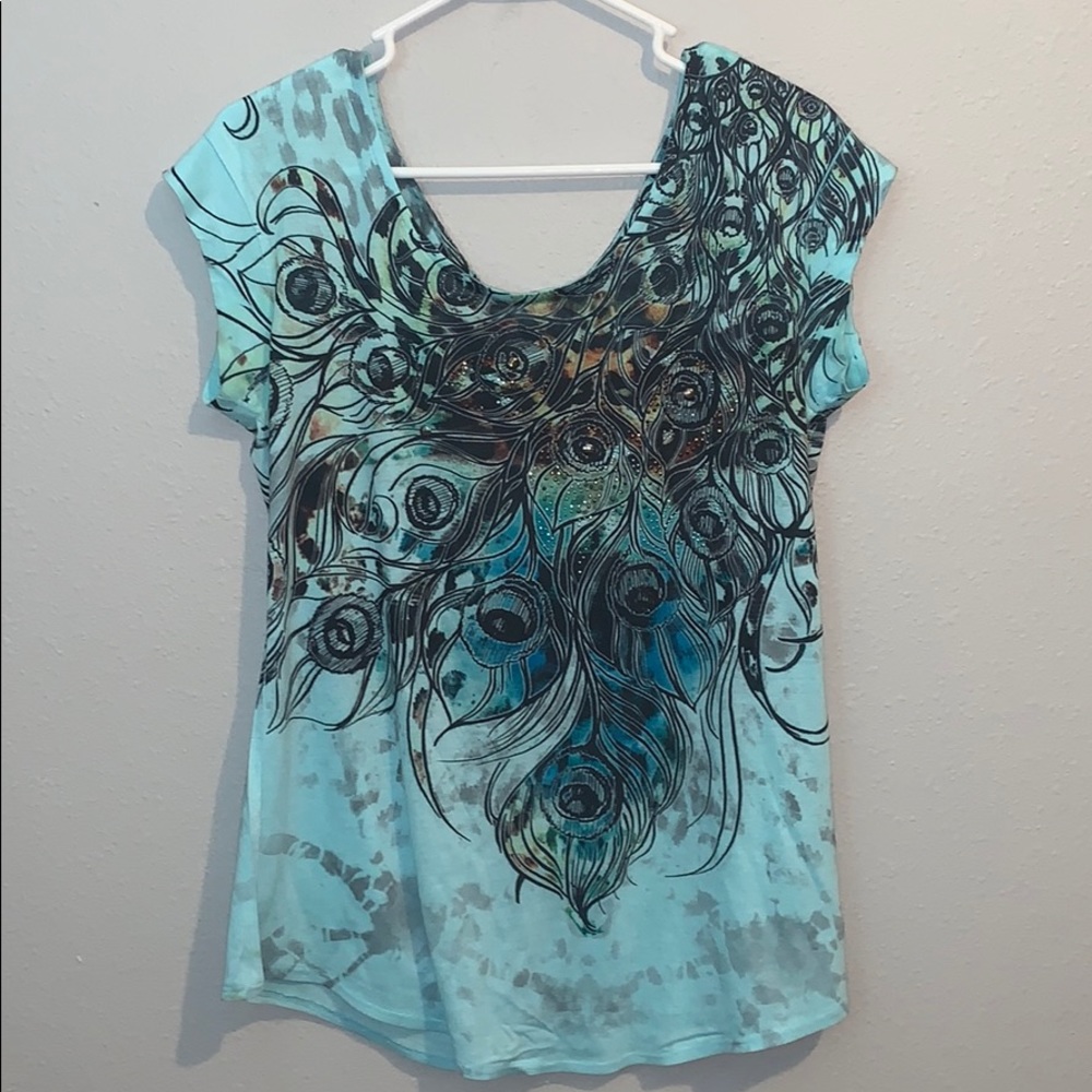 3/$25 B.L.E.U. short sleeved colorful top